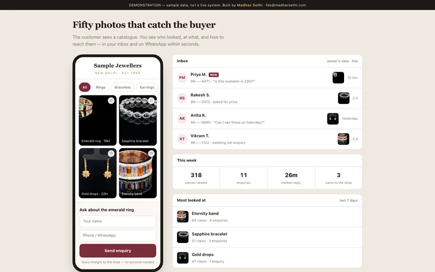 Inquiry catalogue demo